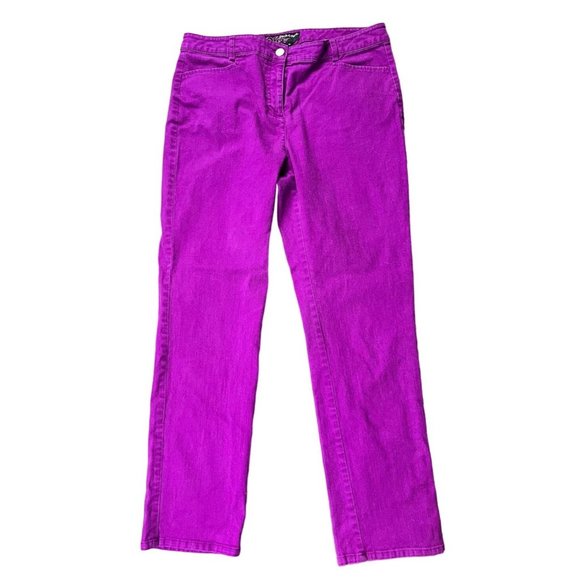 Women's Peck & Peck Stretchy Pink/Fuchsia Jeans, Size 10 (e18) - Picture 3 of 8